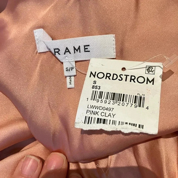 NEW FRAME Pink Clay Satin Sleeveless Maxi Slip Dress - Picture 4 of 7